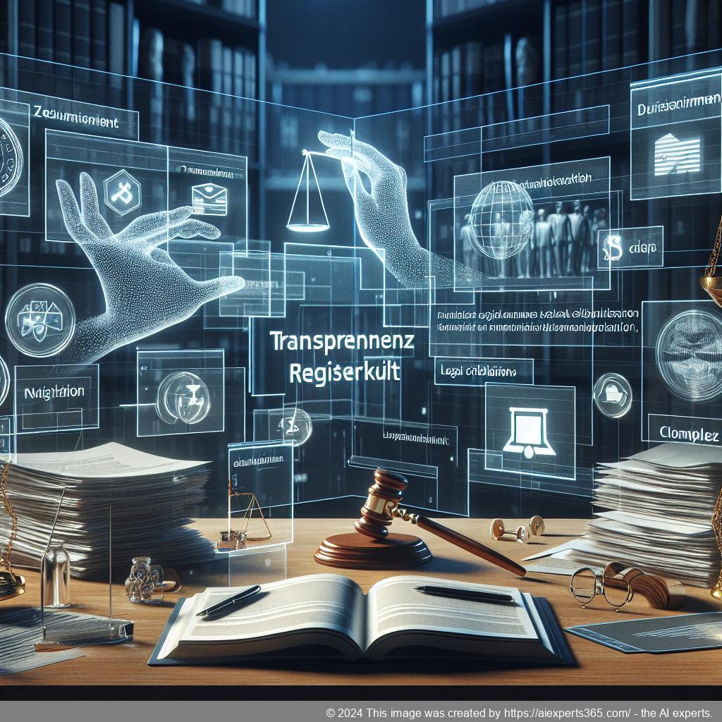 Dokumente und Symbole zur Transparenzregisterpflicht illustrierend das Thema Offenlegung wirtschaftlicher Eigentümer