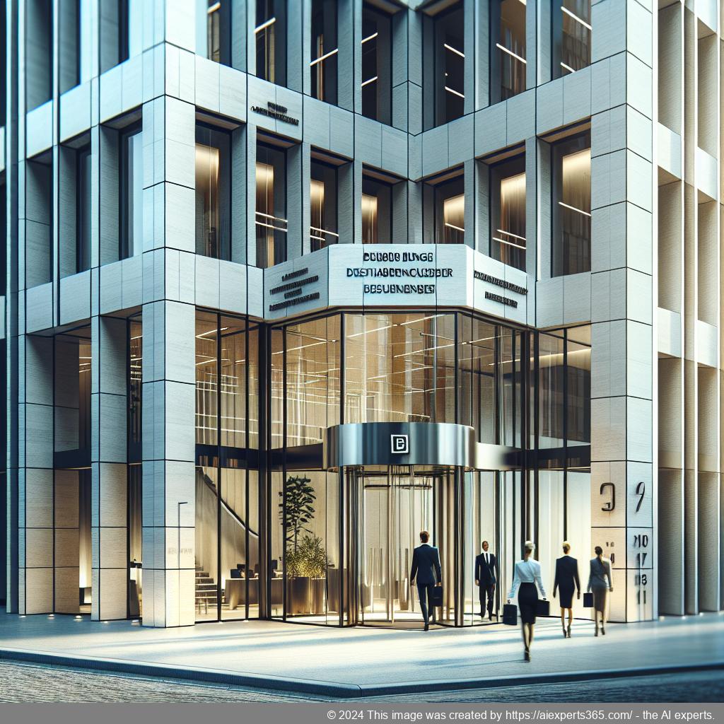 Symbolbild einer Geschäftsadresse an einem repräsentativen Standort als Beispiel für eine ladungsfähige Adresse im Impressum