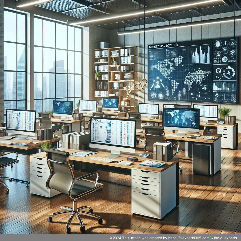 Effizientes Büro mit moderner Technologie symbolisiert den Sekretariatsservice des Business Center Niederrhein