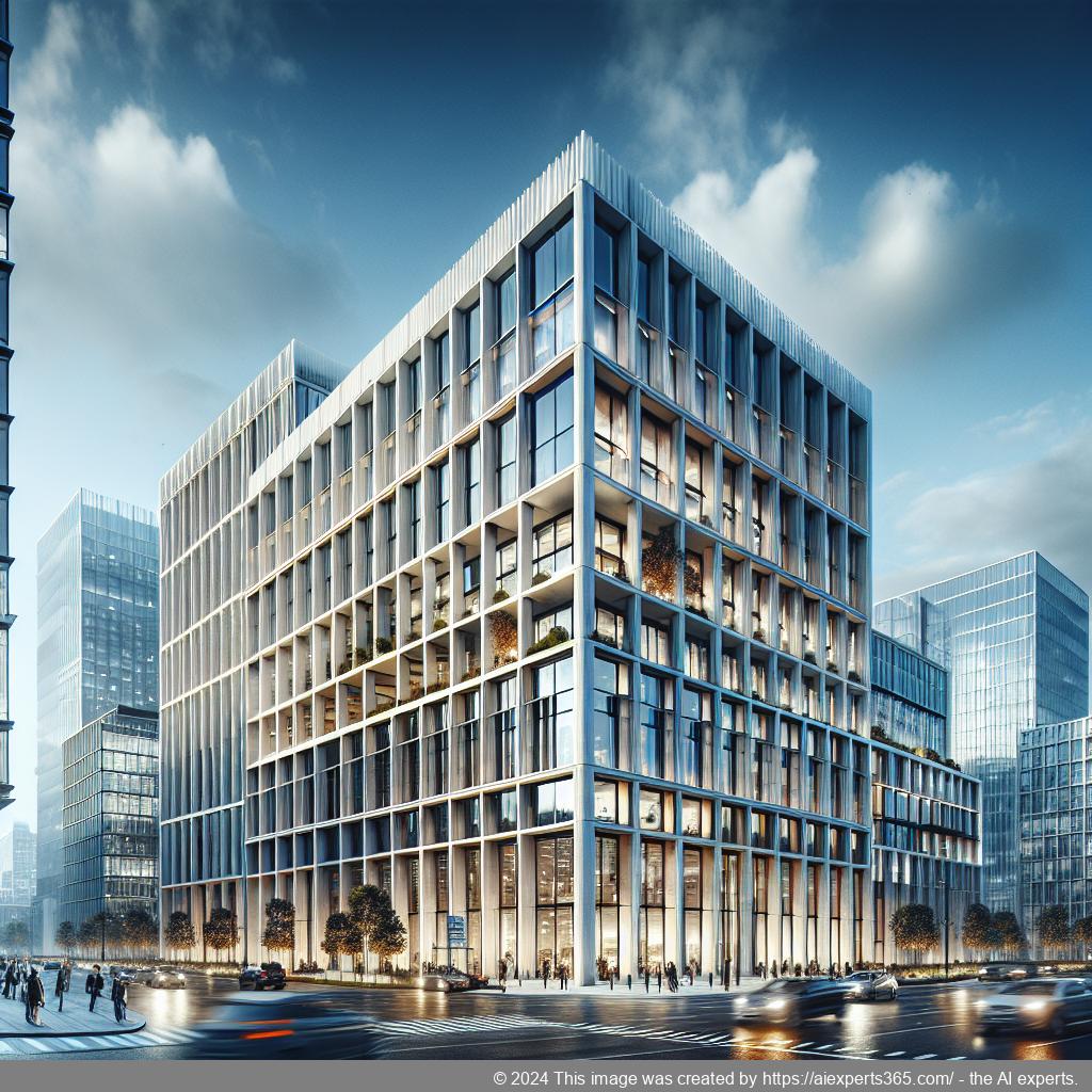 Bild eines modernen Bürogebäudes repräsentiert eine virtuelle Geschäftsadresse zur Trennung von privater und geschäftlicher Adresse