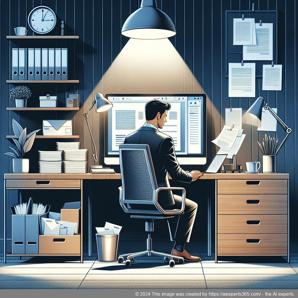 Visualisierung des Konzepts der Postdigitalisierung für Selbstständige mit einem Fokus auf Effizienz und Flexibilität im Arbeitsalltag.