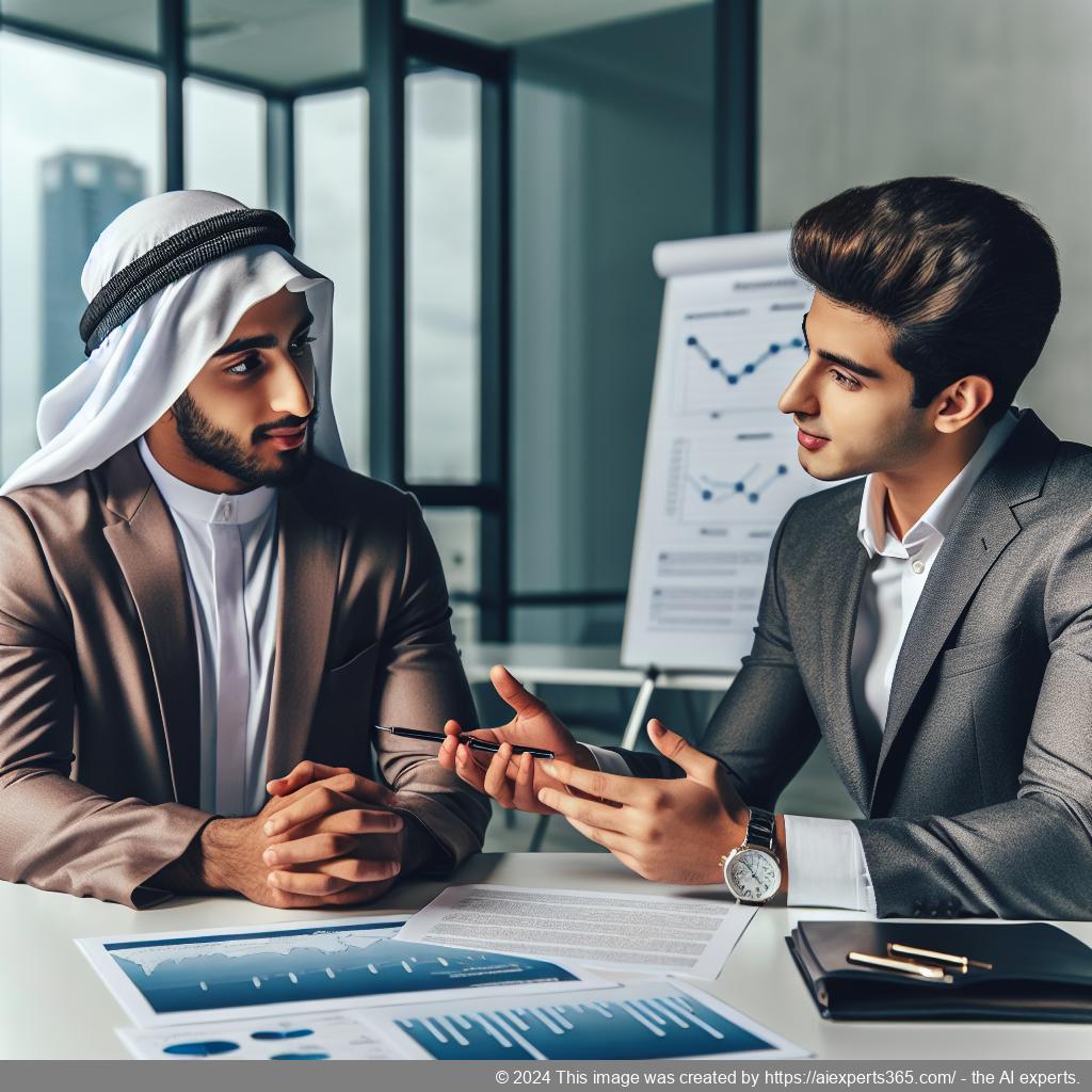 Berater erklärt einem Gründer am Tisch sitzend Details zur Firmengründung einer GmbH