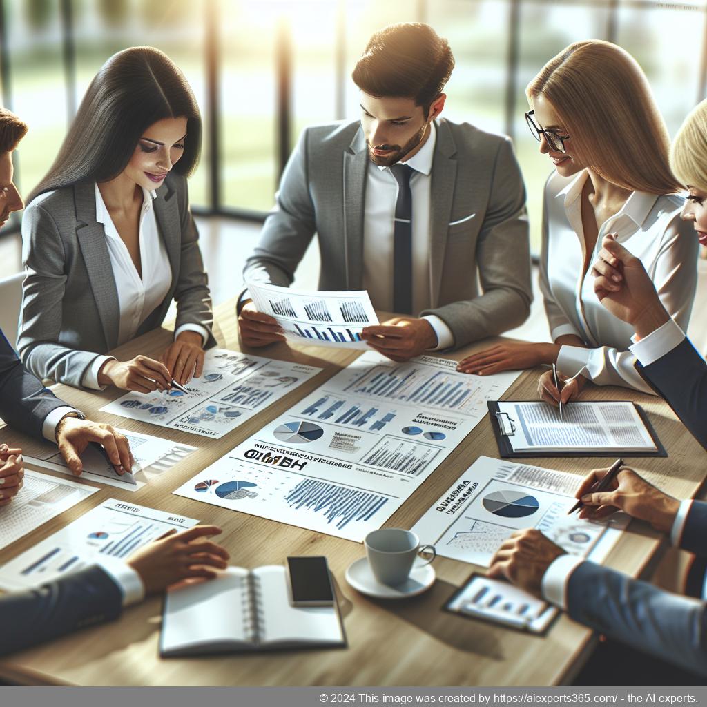 Projektmanager diskutiert Pläne zur Gründung einer GmbH mit Teammitgliedern