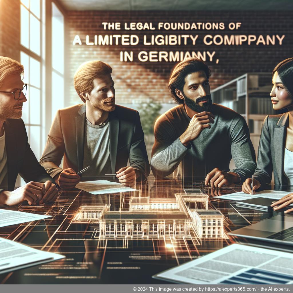 Grafik zur Unternehmensgründung einer GmbH in Deutschland mit rechtlichen Anforderungen.