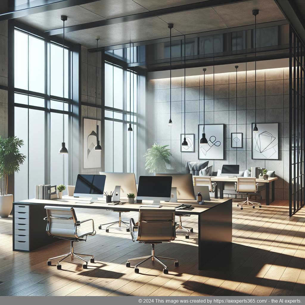 Modernes Setup eines virtuellen Büros mit digitalen Geräten und geschäftlicher Atmosphäre