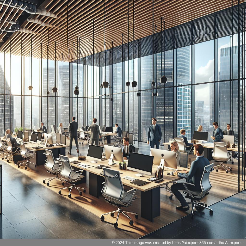 Modernes Büro im Business Center Düsseldorf mit ergonomischen Möbeln und High-Tech Ausstattung