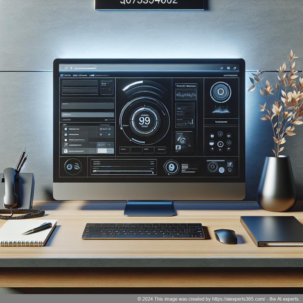 Ein modernes virtueller Arbeitsplatz mit einem Laptop auf einem Schreibtisch zeigt eine professionelle Umgebung zur Verbesserung der Kundenbetreuung.