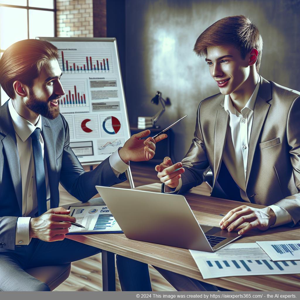 Ein Bild zeigt einen Berater im Gespräch mit einem Gründer über strategische Planung bei der Gründung einer UG oder GmbH.