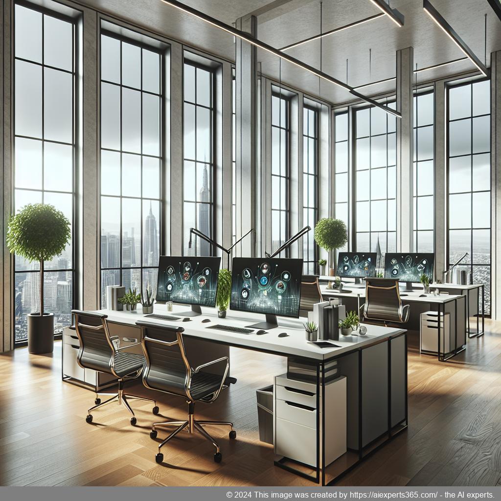 Professionelles Setup eines virtuellen Büros mit moderner Technologie