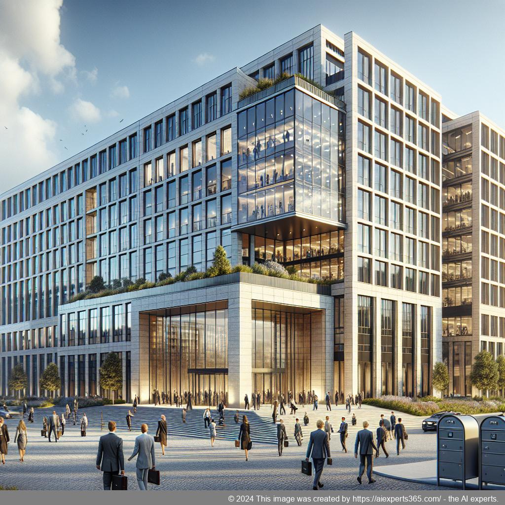 Bild eines modernen Bürogebäudes am Niederrhein symbolisiert eine ladungsfähige Firmenadresse