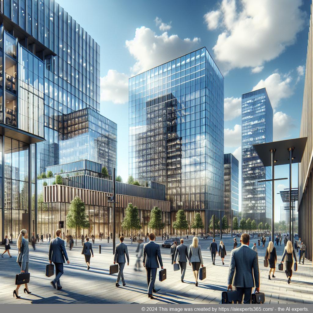 Professionelle Bürogebäude am Niederrhein repräsentieren verschiedene Branchen mit Fokus auf geschäftliche Stabilität und Wachstum