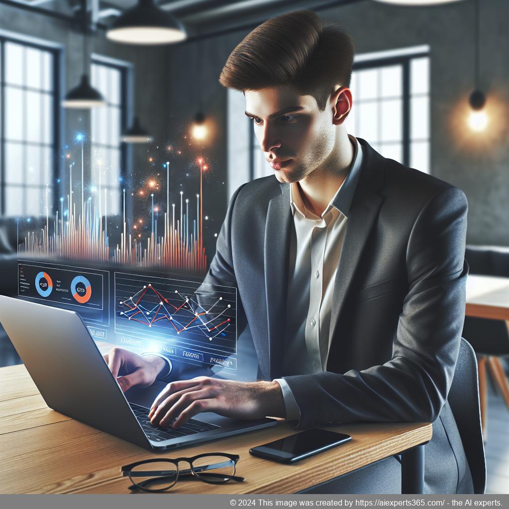 Person analysiert Social-Media-Daten auf Laptop zur Optimierung ihrer neu gegründeten GmbH