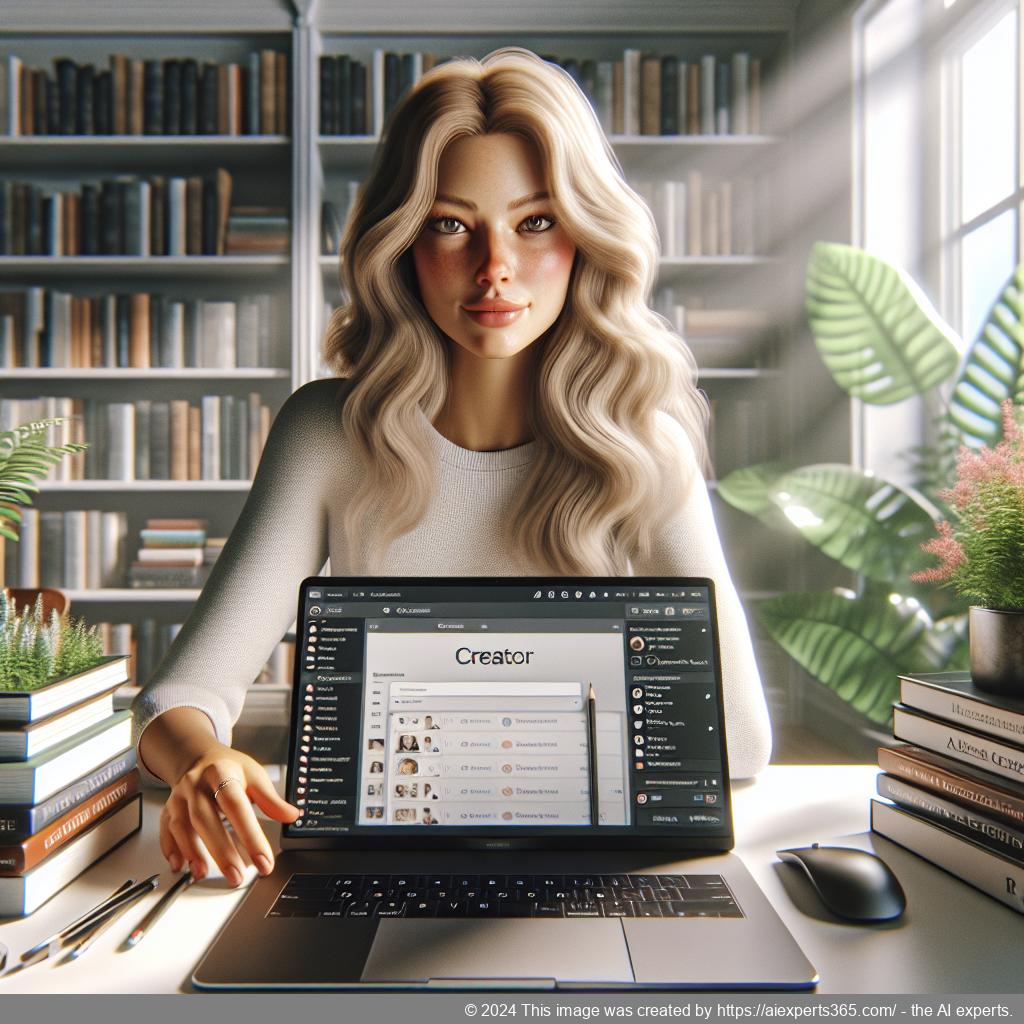 Junge Deutsche Frau arbeitet an ihrem Laptop während sie einen Online-Kurs erstellt.