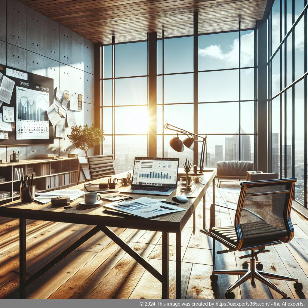 Professionelle Darstellung eines virtuellen Büros mit Fokus auf Flexibilität und Kosteneffizienz.