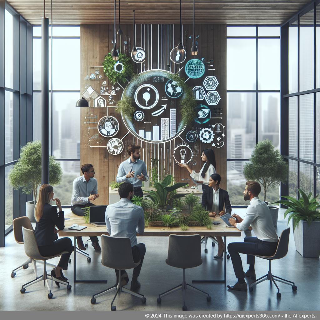 Eine Gruppe von Unternehmern plant nachhaltige Geschäftsmodelle zur Förderung umweltfreundlicher Praktiken.