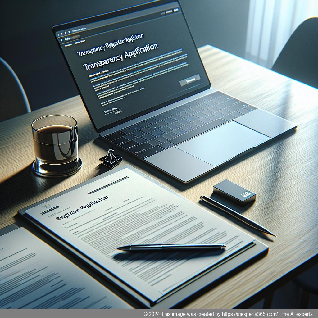 Dokumente zur Transparenzregister Anmeldung auf einem Bürotisch
