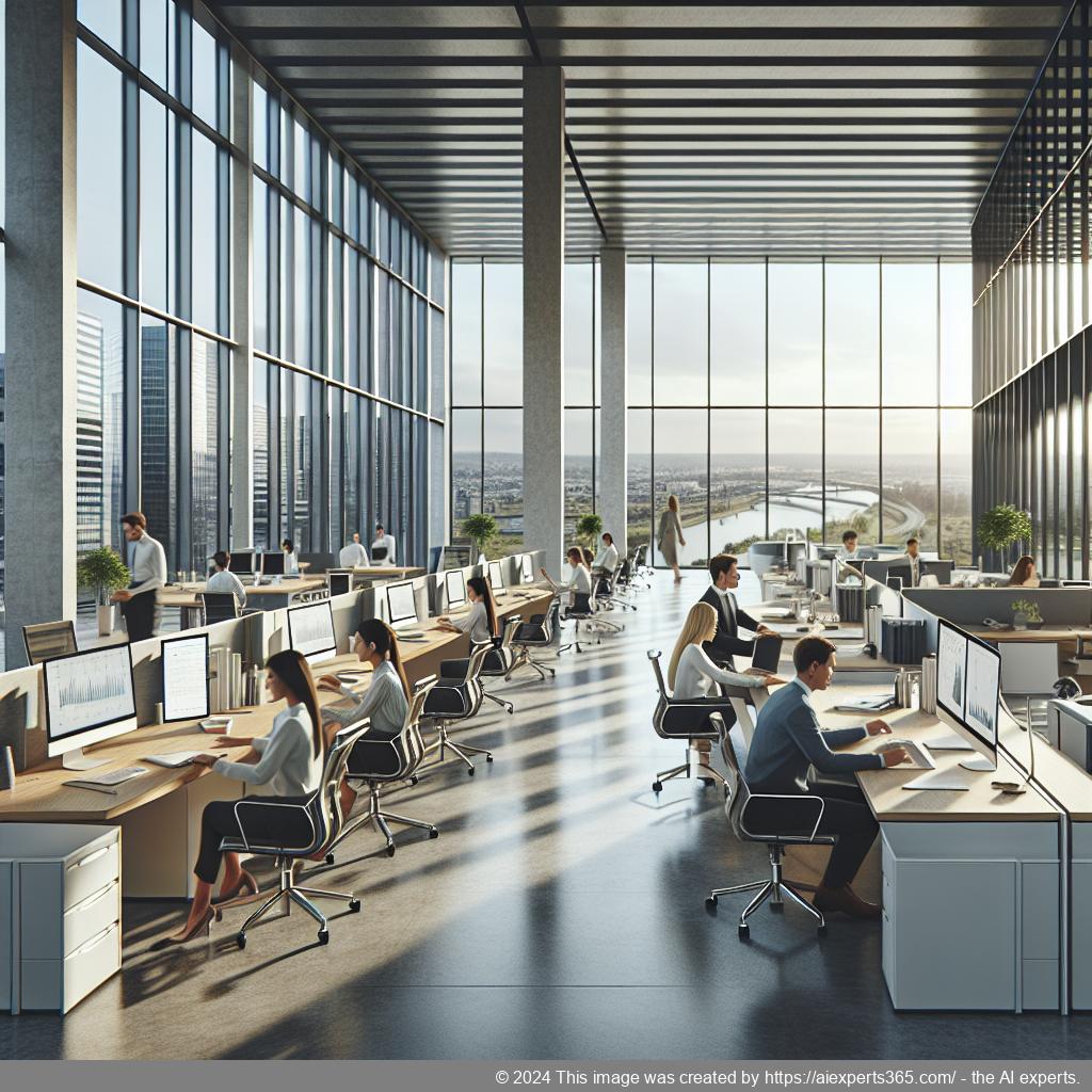 Modernes Büro im Business Center Niederrhein mit ergonomischen Möbeln und technischer Ausstattung