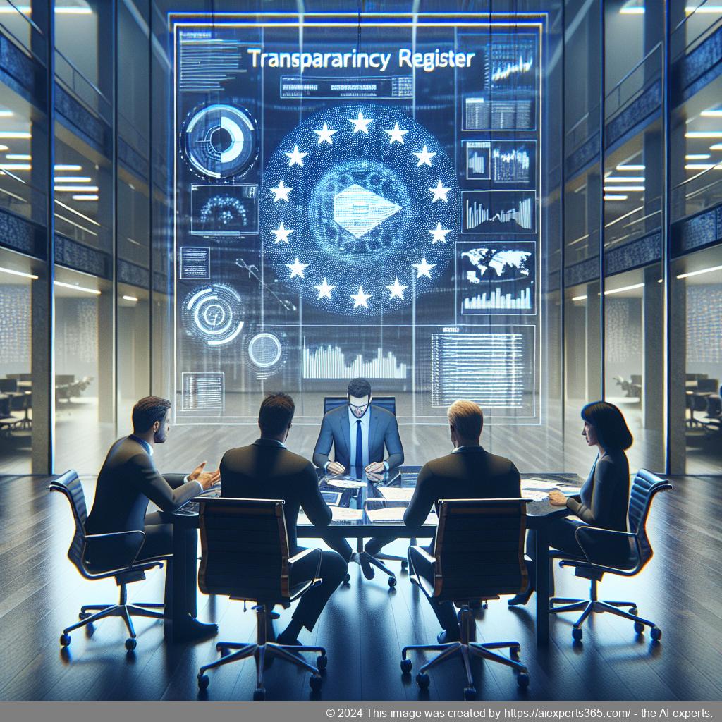 Grafische Darstellung eines Formulars zur Anmeldung im Transparenzregister mit wichtigen Informationen hervorgehoben