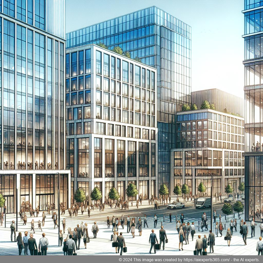 Blick auf moderne Bürogebäude in Krefeld als Symbol für professionelle Geschäftsadressen