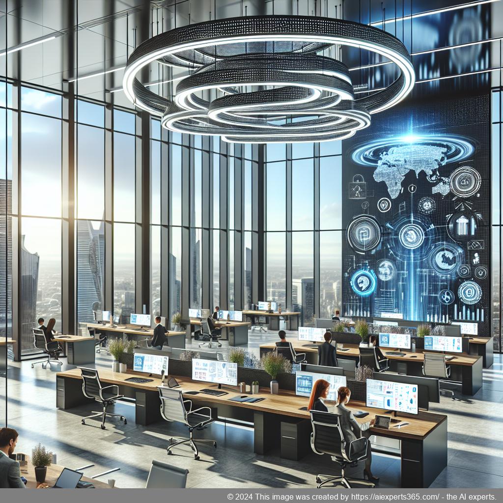 Konzeptbild eines modernen virtuellen Büros mit Symbolik für Flexibilität und Kosteneffizienz